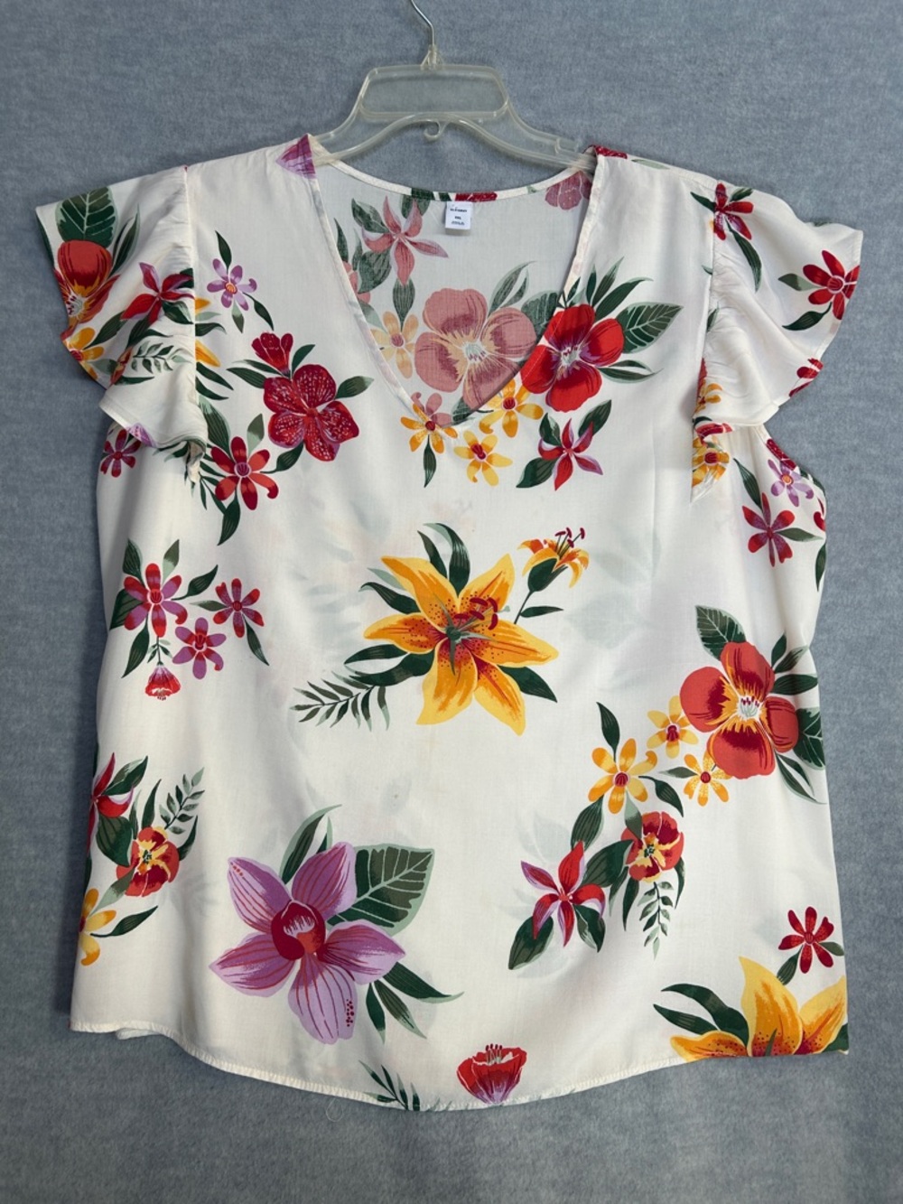 OLD NAVY Cruise Resort Tropical Vacation Summer Floral Pool Side Beach Top